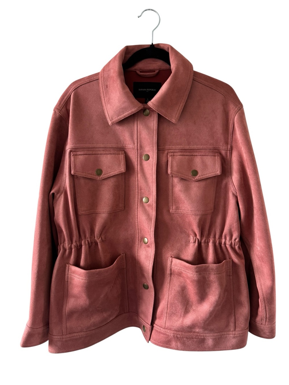Banana Republic Suede-Look Utility Jacket in Dusty Rose - Picture 3 of 8